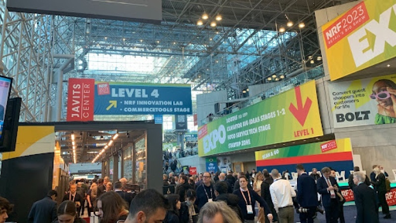 The concourse at the Javits center for the 2023 NRF conference